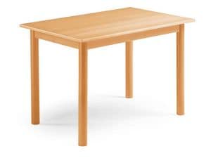 Pisa, Extendable table in beech, with cylindrical legs