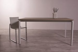 Slalom, Extendable dining table in glass effect wood