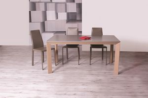 Storm Wood, Extendable wooden dining table with triangular legs