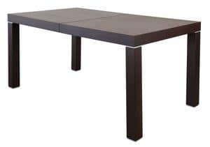 TM07, Extendable rectangular table, in wood with metal inserts