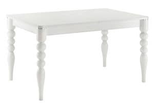 TA29, Extendable rectangular table, laminate top, beech legs with aluminum inserts