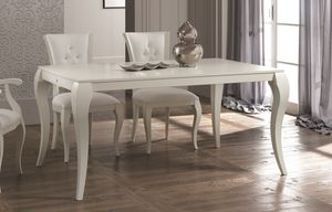 TA70 table, Extendable white lacquered table