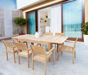 Ribot table, Natural teak table with extension
