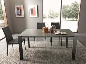 Teorema Super, Extendable dining table with mortar-look top