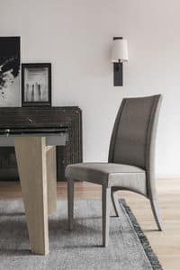 ATENE SE510, Wooden chair with high back, upholstered in soft touch