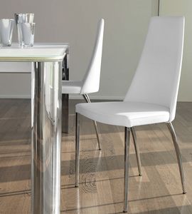 DALILA, Metal chair with a slender backrest