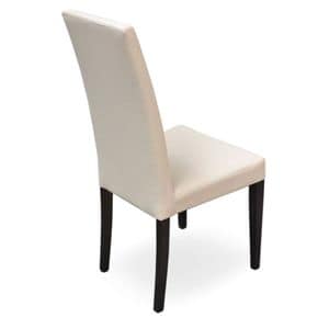 FABIO 2, Beech wood chair, upholstered in faux leather, with high back