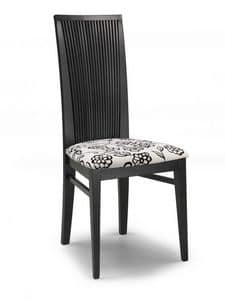 Siria V, Chair with padded seat and high backrest with slats