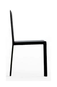 Slim high, Leather chair with high backrest, with light form