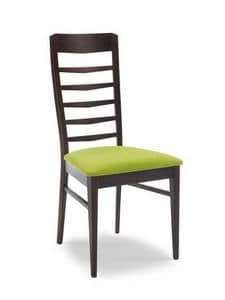 Vanessa O, Modern chair with backrest with horizontal slim slats