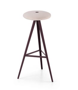 ART. 0122-H78-MET-IMB AKY, Stool with padded seat, height 78 cm