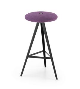 ART. 0122-H67-MET-IMB AKY, Stool with upholstered seat, height 67 cm
