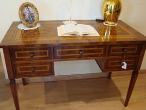 Art. 270, Classic luxury desk with 5 drawers, for studios