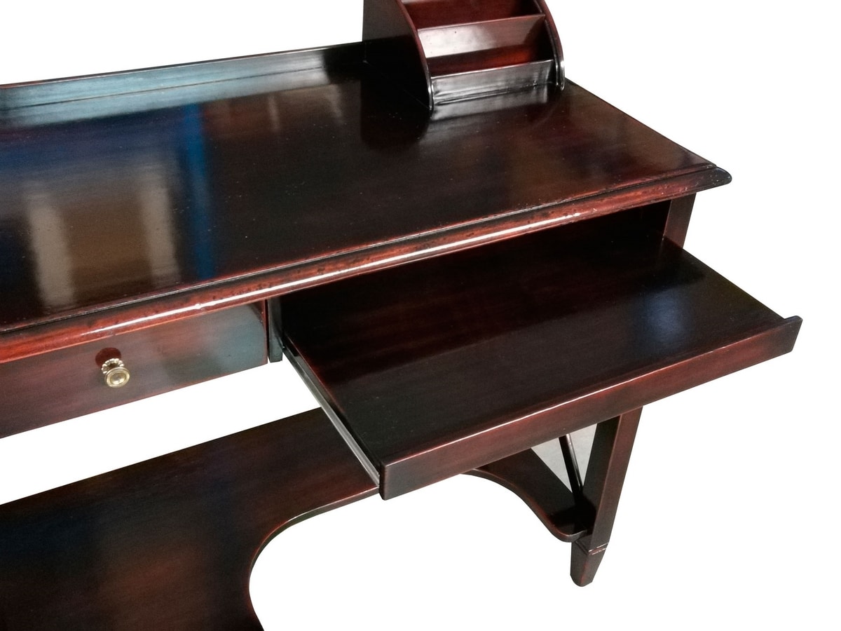 Ilario FA.0037, PC stand desk, handmade fittings, antique-style