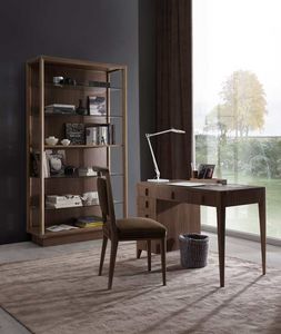 Sunrise writing desk, Writing desk with drawers and leather top.