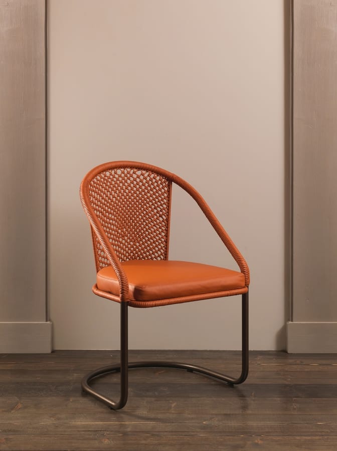 NODI HF2076CH, Iron chair with leather back