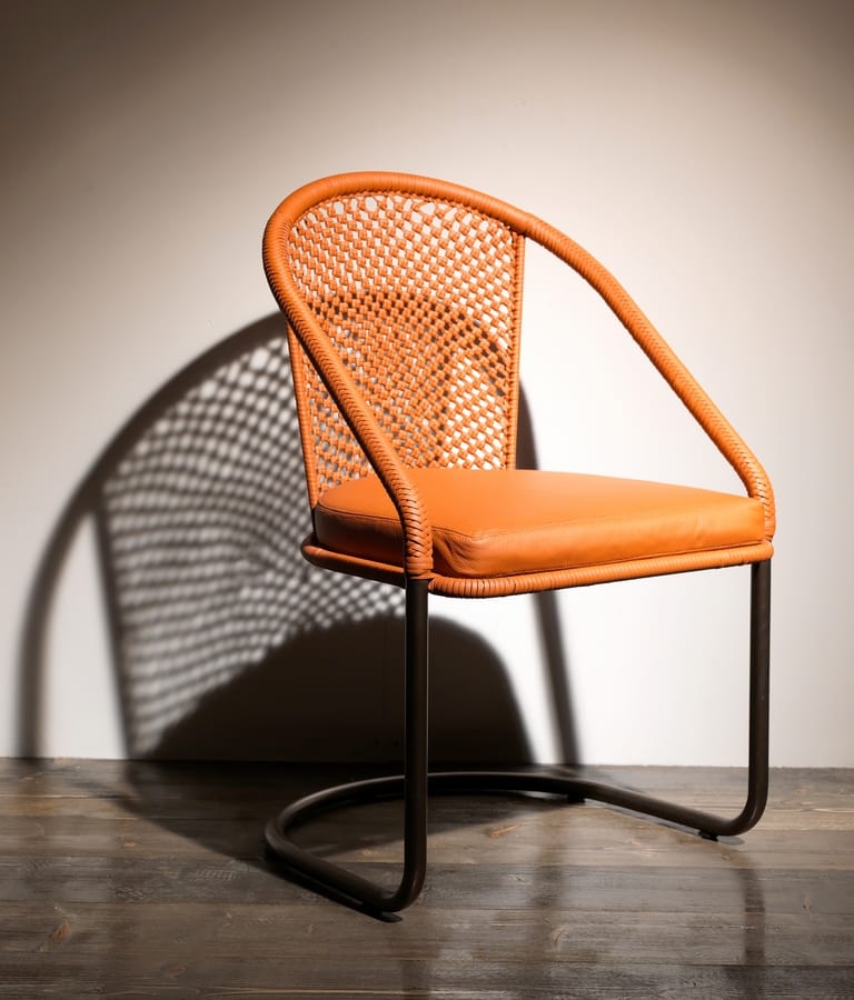 NODI HF2076CH, Iron chair with leather back