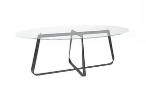 Levante, Table with oval glass or marble top