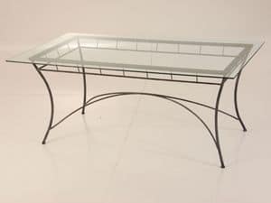 Modern Table, Table with glass top for outdoor