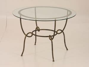 Round Table Viola, Table with round glass top, for outdoor use
