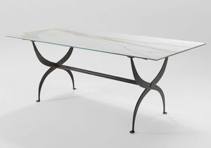 Strauss, Iron table with glass top
