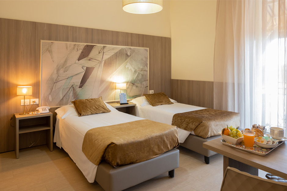 Hotel room furniture in Bologna, Italy