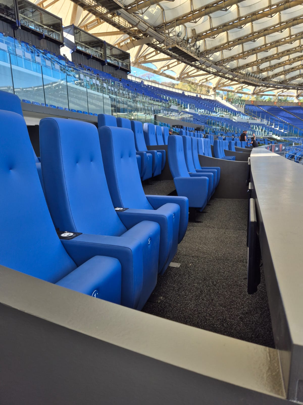 Antea armchairs by Audia Italia at the Olympic Stadium in Rome