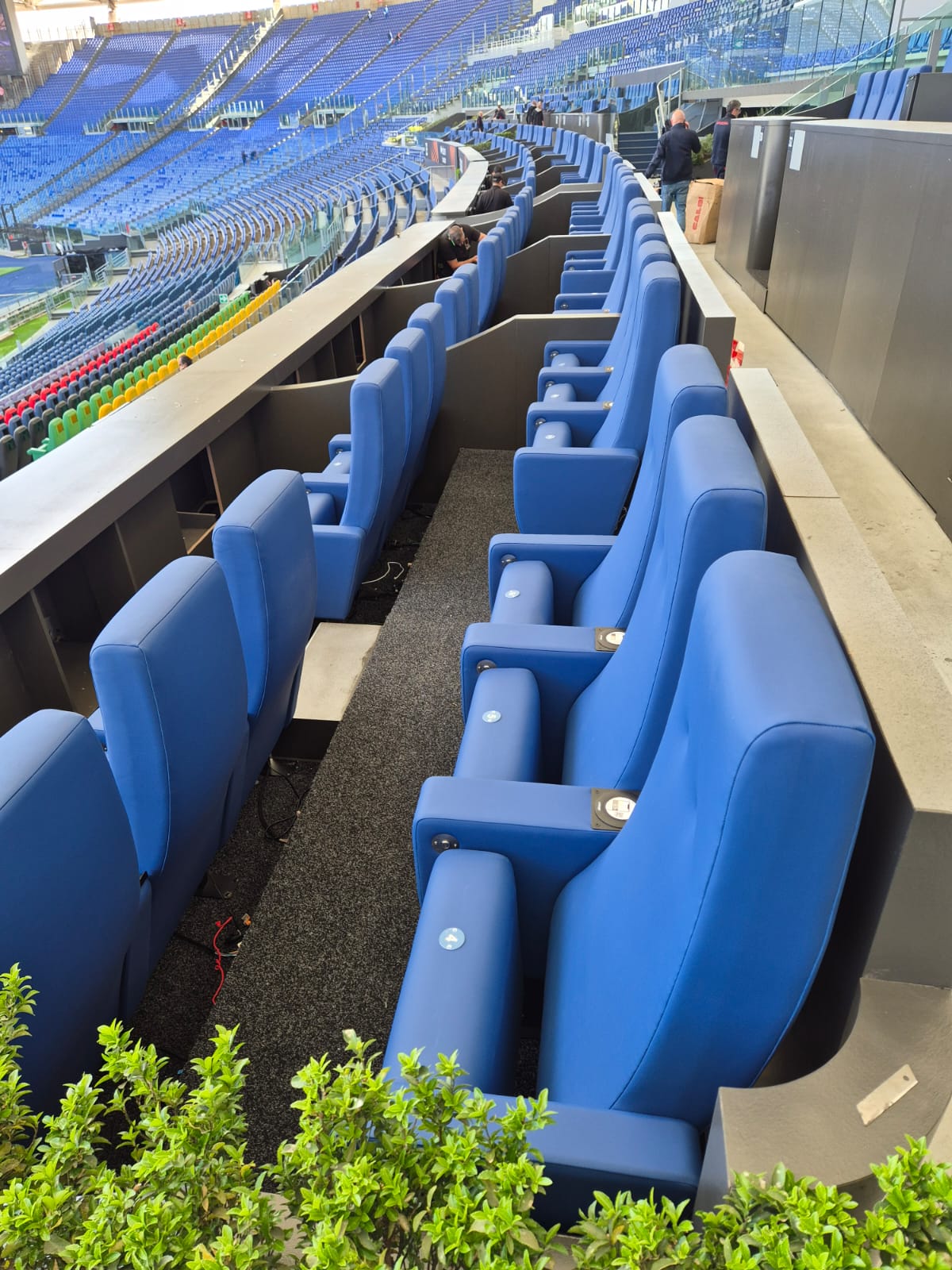 Antea armchairs by Audia Italia at the Olympic Stadium in Rome